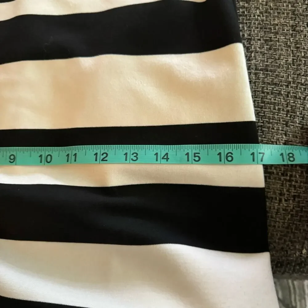 WHITE HOUSE BLACK MARKET ecru & black stripe shift dress size 4 Easter Sunday - Picture 12 of 13